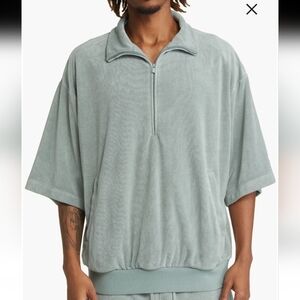 Fear of God Essentials Half Zip Terry Cloth pullover sweater